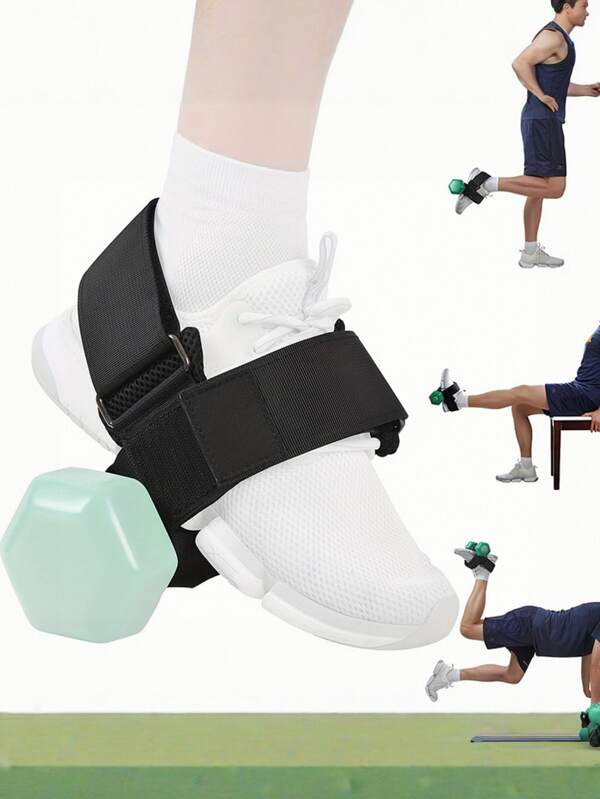 1pc/1pair Adjustable Ankle Weights And Straps, Dumbbell Foot Attachment For Tibialis Trainer, Ankle Support And Shin Splint Relief, Home Gym Leg Extensions And Hamstring Curls, Durable Black Training Straps With Secure Buckle Closure, Ankle Strap Gym, Weightlifting Accessory
