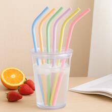 MYLOLF 4/6/12 piezas Pajitas de silicona reutilizables - Con cepillo de limpieza gratis, Set de pajitas de silicona, portátil, pajitas flexibles reutilizables, resistentes al calor y al desgaste para botellas de agua, té, bebidas, adecuadas para picnic, camping, fiestas