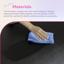 Lash Bed Cover - Waterproof Artificial Leather Spa Mattress Topper, Fitted Massage Table Cover Protector, Wax Bed Cover & Esthetician Bed Cover For Spa Salon, Lash Bed & Massage Bed - Black - 黑色 - 查看 3
