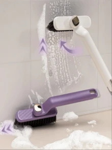2-In-1 Rotating Cleaning Brush - Plastic (Purple, Coffee, White Multiple Colors), 360° Stiff Bristles, V-Shaped Connector, Suitable For Bathroom Tile And Wall Crevice Cleaning, Multi-Purpose Bathroom Rotating Crevice Cleaning Brush, Household Hard Crease Crevice Cleaning Brush, Kitchen Rotating Crease Crevice Cleaning Tool, Bathroom And Kitchen Tile Cleaning Brush Crevice Cleaning Brush