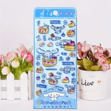 Sanrio 4pcs Sanrio 3d Stereo Decorative Stickers, Colorful Stickers, Suitable For Handicrafts, Gifts And Body Decoration, Diy Their Own Small Items, Gem Stereo Stickers-Suitable For Reward Stickers.