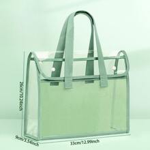 Grande borsa portadocumenti portatile e trasparente impermeabile - Cartellina espandibile con organizer interno, tasche adesive in PVC per forniture da ufficio, portadocumenti per studenti