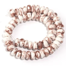 1 Strand Of Approx. 55pcs Ceramic Flat Round Abacus Beads, Multi-Color, Fashion Casual Cute Handmade DIY Craft Loose Beads, Suitable For Making Bracelets, Necklaces, Jewelry, Pendants, Decorations & Accessory Beads