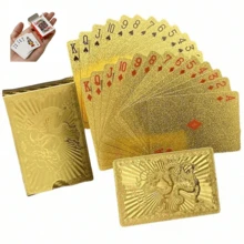 Matte Gold Dragon PVC Playing Cards, Durable Hardened Poker Card Set, Universal Playing Cards Suitable For Valentine's Day, Thanksgiving, Christmas, Halloween, New Year Celebrations - Multicolor - View 4