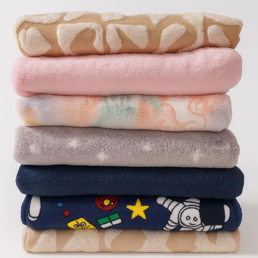 Kit 3 Soft Baby Blankets Microfiber Winter Girl Boy Children - Các cô gái - Xem 1