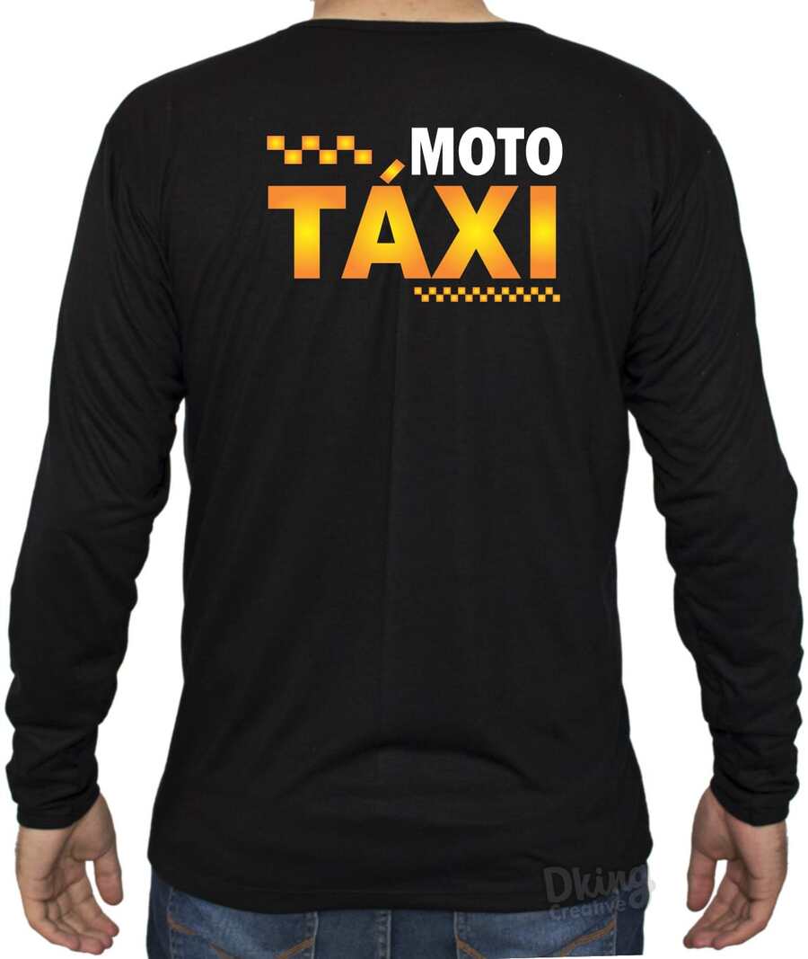 T-Shirt Shirt Motorcycle Taxi Driver Delivery Uniform Long Sleeve Blouse - 黑色 - 查看 1