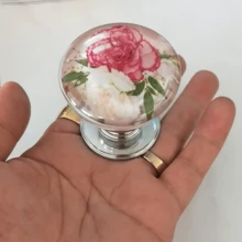 1 Núm cửa trang trí phong cách cổ điển - Núm pha lê hình động vật và hoa bằng nhựa tròn, Đế kim loại đánh bóng, Thiết kế chủ đề thiên nhiên nghệ thuật, Phù hợp với tủ quần áo, Phòng ngủ, Phụ kiện tủ, Trang trí phòng ngủ tông màu đất - Nhiều màu - Xem 7