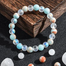 1 Piece/New Start Bracelet, Handcrafted From Moonlight Quartz And Shoushan Stone With Beaded Beads, Symbolizes Abundance And Prosperity, Peace And Clarity. Healing Jewelry, An Elegant Gift Suitable For Both Men And Women