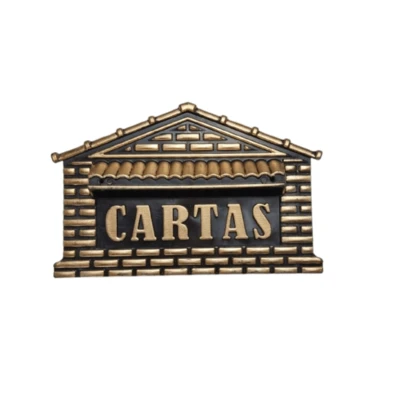 Caixa Correio Carta Correspondência Pvc Aço Dourado Modelo Casinha Tijolo Decoração