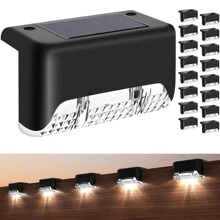 4/16 Packs Outdoor Solar Deck Lights, Waterproof Outdoor Decorate Lights, Solar Garden Lights, Outdoor Fence Lights, Solar Step Lights, Warm LED Lights, For Outdoor Stairs, Step, Fence, Garden, Balcony, Yard, Patio, And Pathway(White) Halloween Christmas Thanksgiving Gift