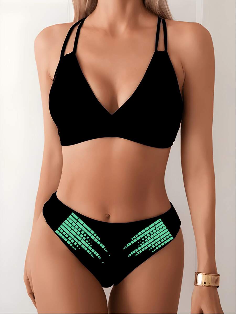 Bikini Bottom Classic Printed Bikini Bottoms Modest High Waist High Waist Thong Sunkini Wide Side Beachwear Women's Bikini Bottoms Swimsuit Sunkini.