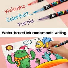 240/36/12pcs Multi-Color Direct Liquid Acrylic Marker Pens, Students Use Art Professional Drawing Drawing Color Soft-Head Marker Paper-Tight Stackable Diy Graffiti Coloring Book Coloring Pen Can Draw Glass Stone Waterproof Body Painting Brush Pen