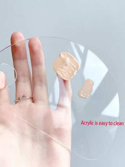 1/2/5pcs Acrylic Makeup Palette, Transparent Acrylic Palette With Holes, Makeup Mixing Palette