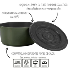 Caçarola Ferro Fundido Esmaltada Indução Cerâmica Gás premium