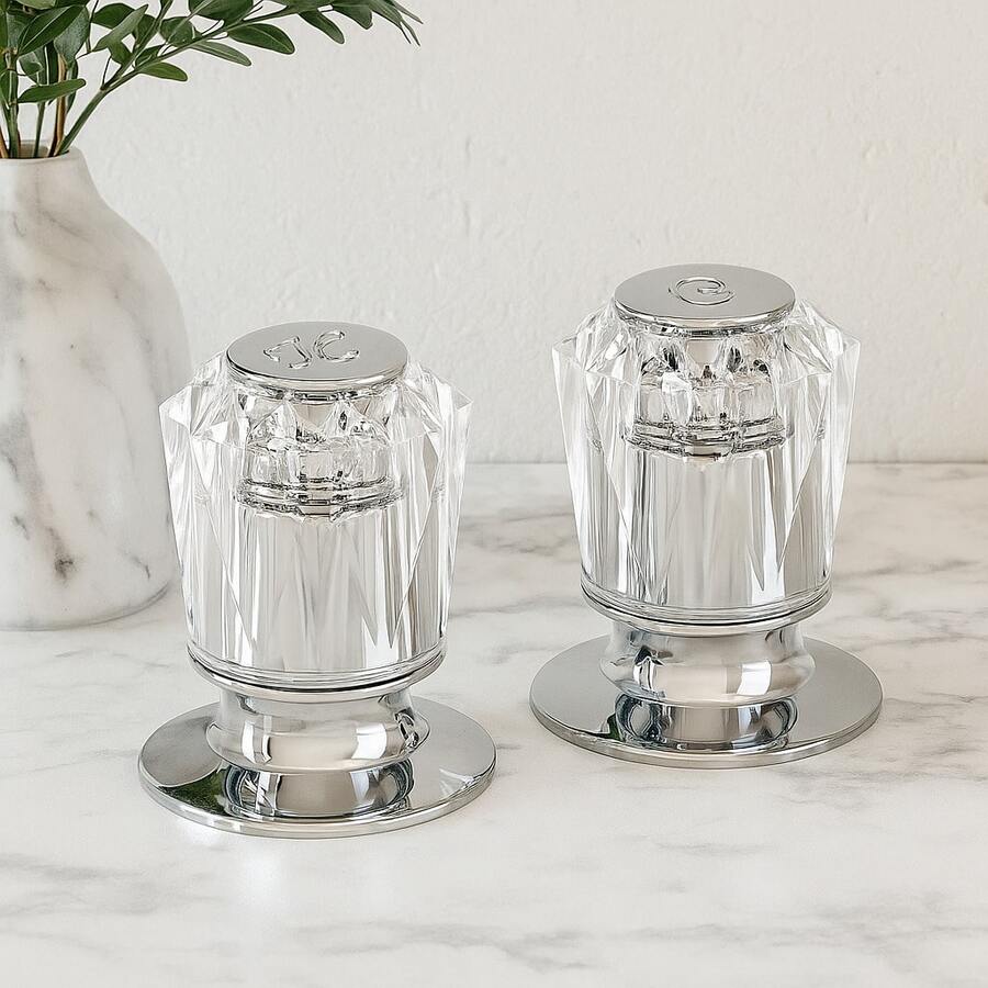 Juego de Llaves Para Regadera transparentes cristal acrílico repuesto doble comando para baño diseño moderno durable fácil instalar controlar agua