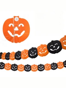 AFYPRTY 3Meters Halloween Hanging Garland Bunting Bat Pumpkin Ghosts Spider Paper Banner Happy Halloween Party Decorations Horror Props - Multicolor - View 5