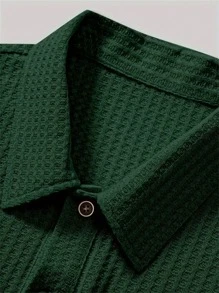 Men's Plain Color Golf Shirt, Casual Short Sleeve Elastic Collar Shirt, Suitable For Leisure Outdoor