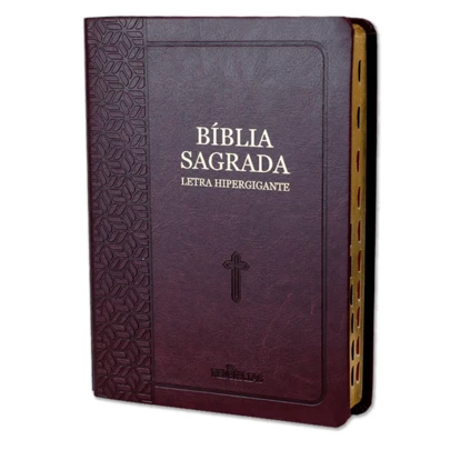 Biblia Sagrada Letra Hipergigante -  Bordô  -  C/ Harpa