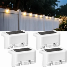 4/16 Packs Outdoor Solar Deck Lights, Waterproof Outdoor Decorate Lights, Solar Garden Lights, Outdoor Fence Lights, Solar Step Lights, Warm LED Lights, For Outdoor Stairs, Step, Fence, Garden, Balcony, Yard, Patio, And Pathway(White) Halloween Christmas Thanksgiving Gift