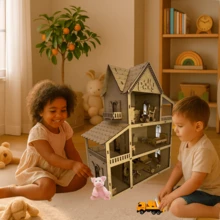 Kids Dollhouse Kits - Beige - View 5