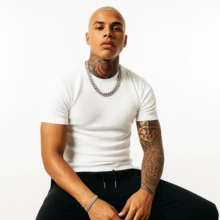 Men's American Style Ribbed T-Shirt Fitted Summer Spring/Autumn Fall/Winter Slim Fit - Black - View 9