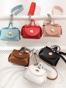 1 pieza Monedero pequeño multicolor al azar - Mini bolsa de almacenamiento, adorno de llavero creativo, pequeño regalo