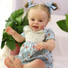 20 Inch Lifelike Newborn Baby Doll With Lifelike Veins, Handmade Vinyl With Weighted Fabric, Suitable For High-End Painted Gift Set For Children Aged 3+ - 混合 - 查看 5