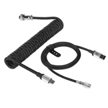 C01Pro Coiled USB C Cable For Gaming Keyboard,Nylon Braided Mechanical Keyboard Cable With Detachable Metal Aviator,Double-Sleeved,Pro Custom Type C Charging Keyboard Cable - 彩色 - 查看 12