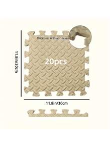 20 piezas de alfombrillas de espuma EVA entrelazables - 30cm x 30cm Antideslizantes, baldosas impermeables y emboziables para uso en el hogar, gimnasio, pilates, yoga y habitaciones de juego - Duraderas y plegables