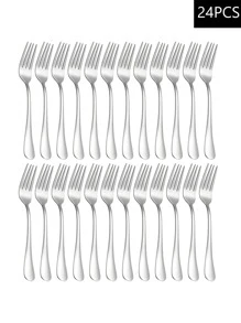 2/4/8/12/24 piezas Tenedores de postre/Tenedores de fruta de acero inoxidable, adecuado para campamento al aire libre, fiestas, hoteles, restaurantes