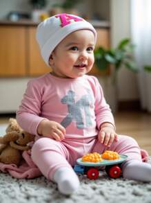 1PC Baby A-Z Letter Hospital Caps Baby Hats Newborn White Beanie Hat Soft Elastic Baby Cap For Girls Boys Infant Bonnet Accessories 0-3Y
