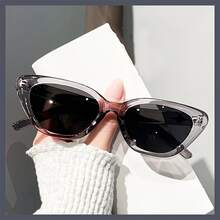 LANTEEM 1 件 Y2K 猫眼时尚眼镜，装饰性塑料镜框，宇宙朋克设计，时尚眼镜 | 千禧风格 | 男女通用时尚眼镜，适合音乐节和音乐会，也是完美的礼物，适合返校季的学院风猫眼形状 - 淺灰色 - 查看 12