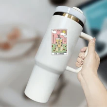 咖啡塔罗牌乙烯基贴纸 - 适用于汽车、SUV、笔记本电脑、水瓶等的耐候贴花 - 自粘，易于粘贴 - 非常适合泰国电视节目的粉丝、汽车贴花 - 彩色 - 查看 5