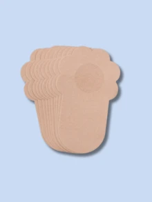 40pcs/Pack Disposable Lift Breast Petals, 10cm, Non-Woven Fabric, Suitable For Summer, Fits A/B/C Cup, Anti-Sagging - Beige - View 7