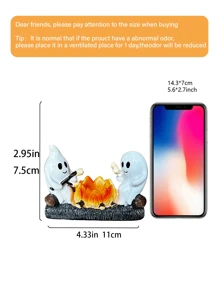 鬼火摇曳烛台，鬼火摇曳火焰万圣节烛台，鬼火棉花糖小夜灯万圣节礼物，人造篝火小夜灯 - 彩色 - 查看 6