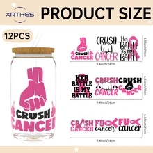 XRTHGS XRTHGS 12PCS/SET UV DTF Transfer Stickers Pink Ribbon Style For Mugs, Cups, Bottles, School Supplies, Crafts, DIY Art - Easy To Apply DIY Crafts(Glass Not Included)