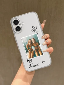 coque de téléphone personnalisée avec cadre photo pour famille/ami/couple, compatible avec iPhone 11 Pro/13 Pro/15 Pro Max, S24 Ultra et autres téléphones Android. Cadeau idéal pour petit ami, petite amie, famille, ami, couple, couple avec animaux. Idéal pour un anniversaire, une remise de diplôme, un mariage ou un bal de promo.