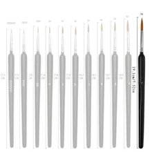 11 pièces Ensemble de pinceaux de détail fin : style mini à pointe fine, convient pour l'aquarelle, la peinture à l'huile, la peinture acrylique, la peinture faciale et des ongles, le dessin de modèle proportionnel, facile à contrôler les fines opérations telles que le crochetage, les traits, les dessins au trait, etc., pour les fournitures scolaires, la rentrée scolaire