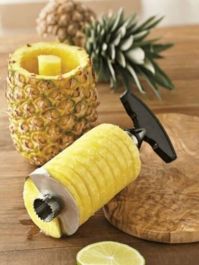 1 pieza Pelador y Rebanador de Piña, Descoradora de Fruta, Herramienta de Cocina Fácil de Usar para una preparación de Piña sin esfuerzo, con Mango Ergonómico, Ideal para Cocina, Cocina y Comedor (Color/Estilo Aleatorio)