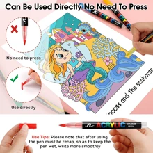 240/36/12pcs Multi-Color Direct Liquid Acrylic Marker Pens, Students Use Art Professional Drawing Drawing Color Soft-Head Marker Paper-Tight Stackable Diy Graffiti Coloring Book Coloring Pen Can Draw Glass Stone Waterproof Body Painting Brush Pen