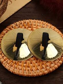 2pcs Egyptian Belly Dance Finger Cymbals, Copper Finger Pulls, Copper Finger Cymbals, Belly Dance Accessories - Multicolor - View 4