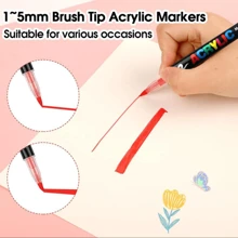 240/36/12pcs Multi-Color Direct Liquid Acrylic Marker Pens, Students Use Art Professional Drawing Drawing Color Soft-Head Marker Paper-Tight Stackable Diy Graffiti Coloring Book Coloring Pen Can Draw Glass Stone Waterproof Body Painting Brush Pen
