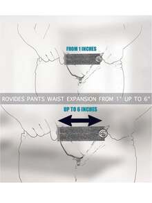 黑色弹性腰带，带孕妇裤纽扣延长带，可调节腰围延长带，带多个插槽，可适应不断增大的腹部，可重复使用，免缝纫腰部延长带，男女通用可拆卸裤扣延长带，非常适合在体重波动、腹胀、怀孕、孕期和产后恢复期间穿着牛仔裤、裙子、短裤和长裤。它是产后恢复的必备单品 - 彩色 - 查看 3