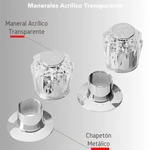 Juego de Llaves Para Regadera transparentes cristal acrílico repuesto doble comando para baño diseño moderno durable fácil instalar controlar agua