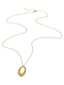 1pc Minimalist Round Stainless Steel Pendant Necklace, Stylish & Versatile Everyday Wear For Women, Birthday Gift - necklace - View 12