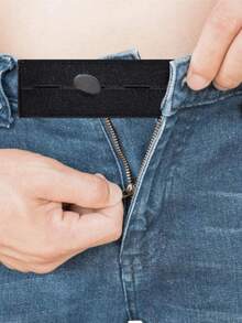 黑色弹性腰带，带孕妇裤纽扣延长带，可调节腰围延长带，带多个插槽，可适应不断增大的腹部，可重复使用，免缝纫腰部延长带，男女通用可拆卸裤扣延长带，非常适合在体重波动、腹胀、怀孕、孕期和产后恢复期间穿着牛仔裤、裙子、短裤和长裤。它是产后恢复的必备单品 - 彩色 - 查看 4