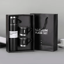 SOKANY 1 Set - Main Cup 500ml With 2 Matching Small Cups, Stainless Steel Insulated Cup Set - Heat Insulated & Leak-Proof, Ideal For Carrying Cold/Hot Drinks - Perfect For Travel, Business & School - Water Bottle, Outdoor Gear, Sports Bottle, School Supplies - Suitable For Fitness, Sports & Outdoor Activities - High-End Portable Mug - Suitable For Milk, Coffee, Tea, Juice Etc. - Can Be Used As Christmas, New Year, Valentine's Day, Birthday, Graduation Gift