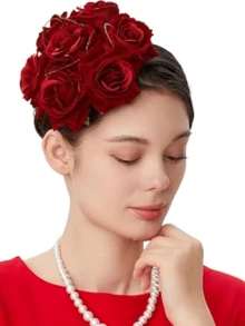 1 buc pălării Fascinator pentru femei pălării de petrecere de ceai Kentucky Rose flori Fascinators Derby pălărie nuntă cocktail flori pene agrafe de păr