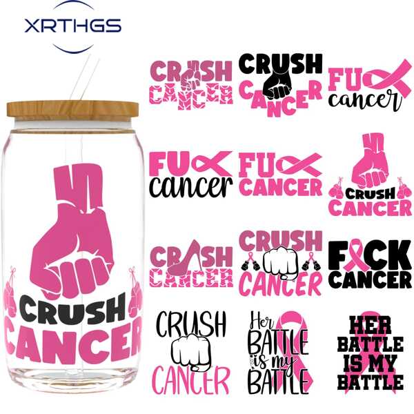 XRTHGS XRTHGS 12PCS/SET UV DTF Transfer Stickers Pink Ribbon Style For Mugs, Cups, Bottles, School Supplies, Crafts, DIY Art - Easy To Apply DIY Crafts(Glass Not Included)