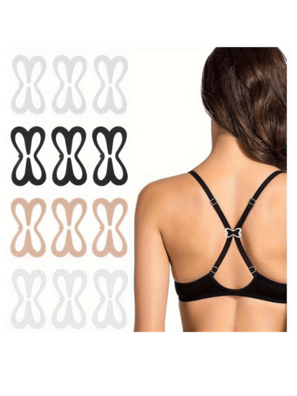 4/8/12/16/20 pièces Clips de soutien-gorge en forme de libellule colorée, Supports de bretelles de soutien-gorge ajustables antidérapants, Accessoire de sous-vêtement de soutien invisible pour la poitrine